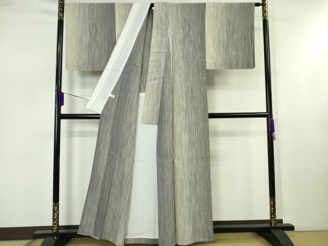 平和屋本店▽極上　本塩沢　単衣　間道　証紙付き　逸品　未使用　DZAB5464kh6