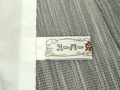 平和屋本店▽極上　本塩沢　単衣　間道　証紙付き　逸品　未使用　DZAB5464kh6