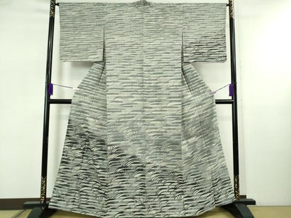 平和屋本店●極上　染織の名門　しょうざん  生紬　訪問着　稲穂　反端・紙タグ付き　逸品　DZAB5465kh6