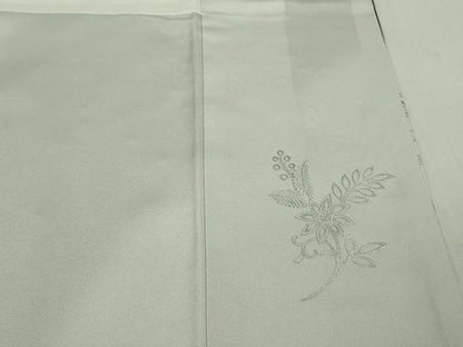 平和屋本店●極上　訪問着　ラインストーン　草花文　暈し染め　白花色地　金銀彩　逸品　未使用　DZAB5468kh6
