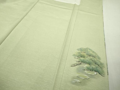 平和屋本店●極上　訪問着　手描き　風景文　暈し染め　反端付き　逸品　DZAB5471kh6