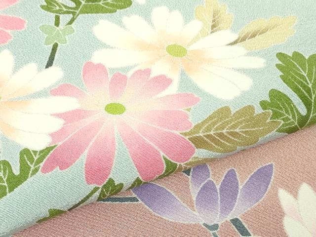 平和屋着物●極上　訪問着　友禅　作家物　四季花文　薄い虹色地　暈し染め　逸品　DZAB5472kh6