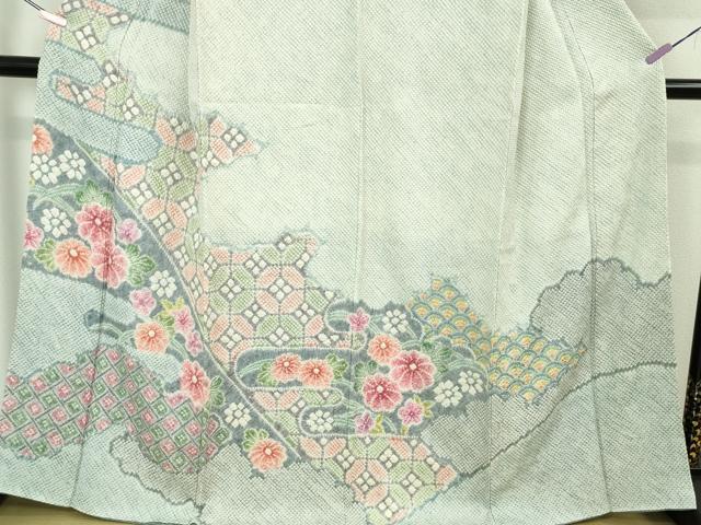 平和屋本店●極上　名門　藤娘きぬたや・総絞り　訪問着　霞花文　逸品　DZAB5475kh6