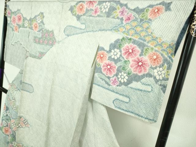 平和屋本店●極上　名門　藤娘きぬたや・総絞り　訪問着　霞花文　逸品　DZAB5475kh6