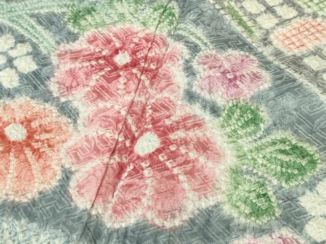 平和屋本店●極上　名門　藤娘きぬたや・総絞り　訪問着　霞花文　逸品　DZAB5475kh6