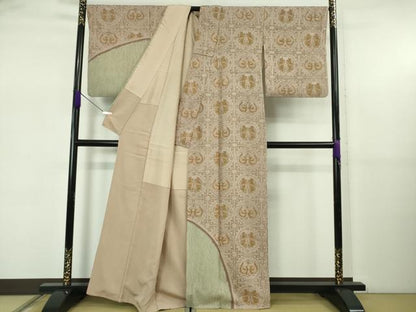 平和屋本店●極上　中国三大刺繍　スワトウ刺繍　汕頭刺繍　総刺繍　訪問着　鳥獣丸文　金糸　逸品　DZAB5476kh6