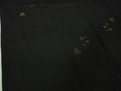 平和屋着物∞極上　道中着　ロング丈　舞花文　黒地　逸品　DZAB5480kh6