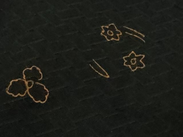 平和屋着物∞極上 道中着 ロング丈 舞花文 黒地 逸品 DZAB5480kh6