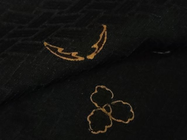 平和屋着物∞極上　道中着　ロング丈　舞花文　黒地　逸品　DZAB5480kh6 平和屋着物∞極上 道中着 ロング丈 舞花文 黒地 逸品 DZAB5480kh6の