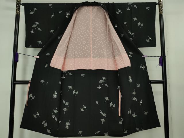 平和屋着物∞極上　道中着　ロング丈　番傘　黒地　逸品　DZAB5481kh6 平和屋着物∞極上 道中着 ロング丈 番傘 黒地 逸品 DZAB5481kh6