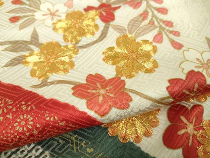 平和屋本店●極上　十日町 名門青柳謹製　振袖　駒刺繍　吉祥花文　金彩　逸品　DZAB5487kh6