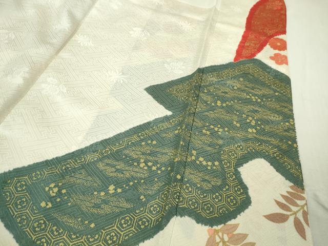平和屋本店●極上　十日町 名門青柳謹製　振袖　駒刺繍　吉祥花文　金彩　逸品　DZAB5487kh6