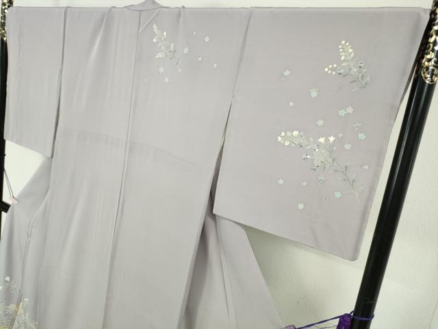 平和屋本店●極上　本加賀友禅作家　奥原一就　訪問着　草花文　半色地　ロング丈　逸品　DZAB5490kh6