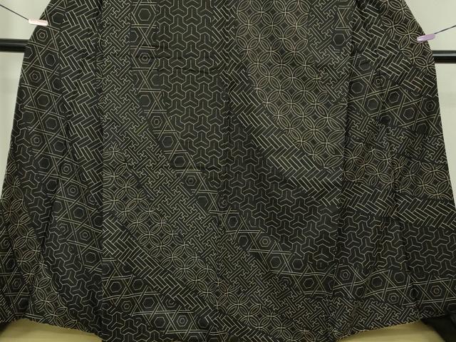 平和屋本店●極上　本場大島紬　訪問着　刺し子　総刺繍　名物裂　黒地　まるやま扱い　逸品　DZAB5492kh6