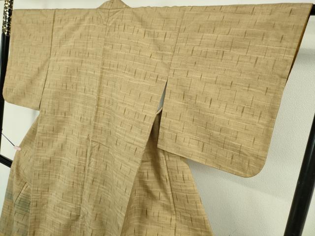 平和屋着物●極上　訪問着　紬地　横段文　逸品　DZAB5499kh6