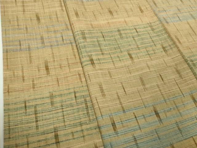 平和屋着物●極上　訪問着　紬地　横段文　逸品　DZAB5499kh6