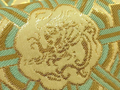 平和屋着物●極上　龍村晋謹製　全通柄袋帯　名物佐賀蜀紅錦　金糸　色紙付き　逸品　DZAB5509kh6