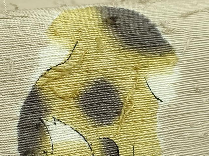 平和屋着物●極上　太鼓柄袋帯　髭紬　絞り　犬　逸品　DZAB5512kh6