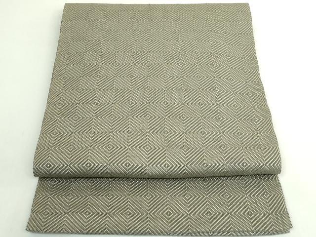 平和屋本店●極上　伊兵衛織　工芸手織　八寸名古屋帯　入子菱　たとう紙付き　逸品　DZAB5520kh6