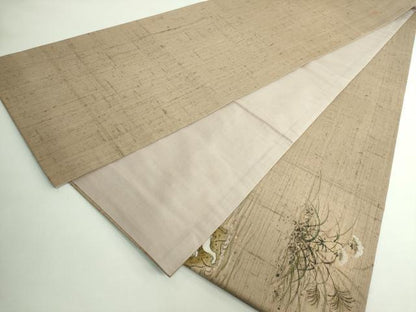 平和屋着物●極上　太鼓柄袋帯　作家物　鳥獣戯画　金通し地　逸品　DZAB5527kh6