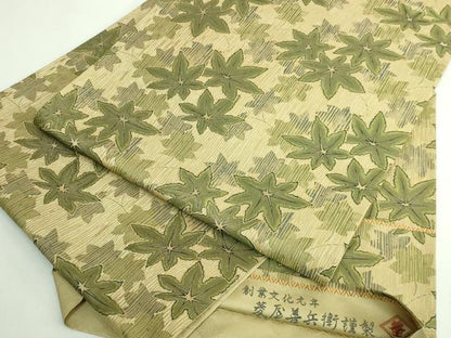 平和屋着物●極上　西陣　木野織物　菱屋善兵衛謹製　六通柄袋帯　楓　金糸　逸品　DZAB5535kh6