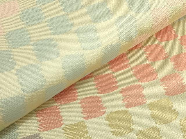 平和屋着物●極上　洛風林　工芸帯地　六通柄袋帯　市松文様　金糸　逸品　DZAB5548kh6