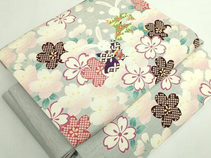 平和屋着物●極上　ワンタッチつけ帯　花兎　逸品　DZAB5549kh6