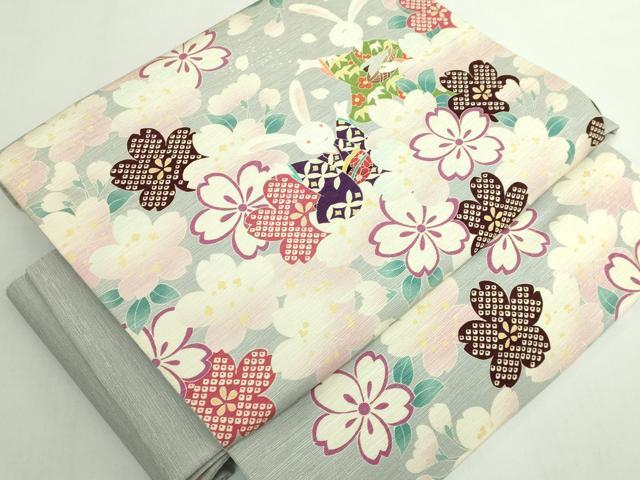 平和屋着物●極上　ワンタッチつけ帯　花兎　逸品　DZAB5549kh6