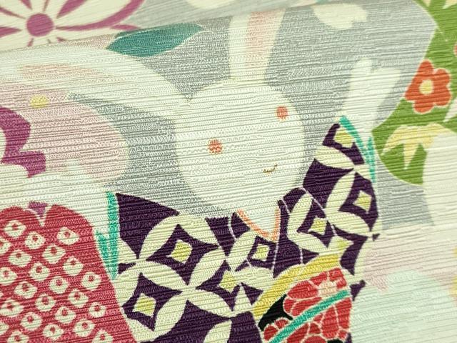 平和屋着物●極上　ワンタッチつけ帯　花兎　逸品　DZAB5549kh6