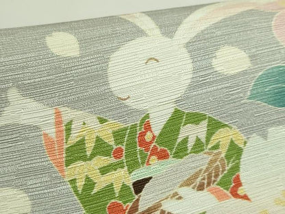 平和屋着物●極上　ワンタッチつけ帯　花兎　逸品　DZAB5549kh6