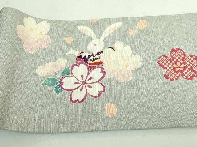 平和屋着物●極上　ワンタッチつけ帯　花兎　逸品　DZAB5549kh6