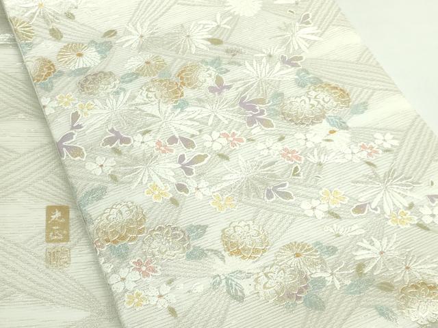 平和屋本店＊極上 夏物 金彩友禅 卓越技能者・名工・和田光正 太鼓柄袋帯 舞花文 金銀彩 逸品 DZAB5551kh6