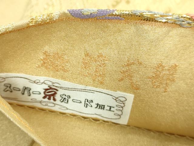 平和屋着物●極上　京都西陣　手織り一筋　おび弘謹製　太鼓柄袋帯　狩猟文　金銀糸　逸品　DZAB5553kh6