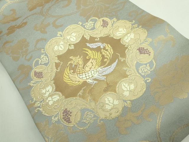 平和屋本店●極上 山口美術織物 皇室 伊勢神宮御用 西陣織 太鼓柄袋帯 唐織 菊地牡丹正倉院文 金銀糸 証明書・共箱き 未使用 DZAB5596kh6