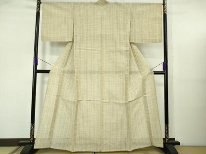 平和屋着物＊極上　夏物　芭蕉布　ばしゃぎん　芭蕉糸×木綿　間道　逸品　未使用　DZAB5603kh6