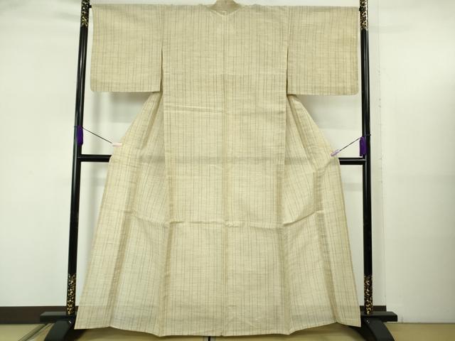 平和屋着物＊極上　夏物　芭蕉布　ばしゃぎん　芭蕉糸×木綿　間道　逸品　未使用　DZAB5603kh6