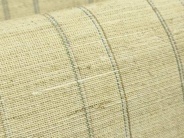 平和屋着物＊極上　夏物　芭蕉布　ばしゃぎん　芭蕉糸×木綿　間道　逸品　未使用　DZAB5603kh6