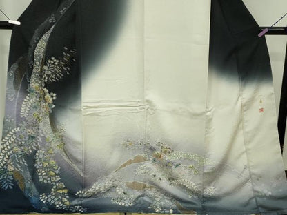 平和屋本店●極上　吉乃一廉　幻の辻が花　訪問着　雪芝　暈し染め　金彩　銀通し地　ロング丈　逸品　未使用　DZAB5610kh6