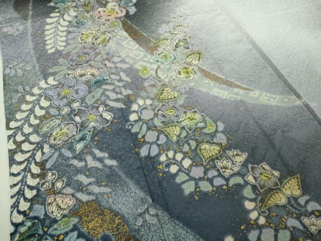 平和屋本店●極上　吉乃一廉　幻の辻が花　訪問着　雪芝　暈し染め　金彩　銀通し地　ロング丈　逸品　未使用　DZAB5610kh6