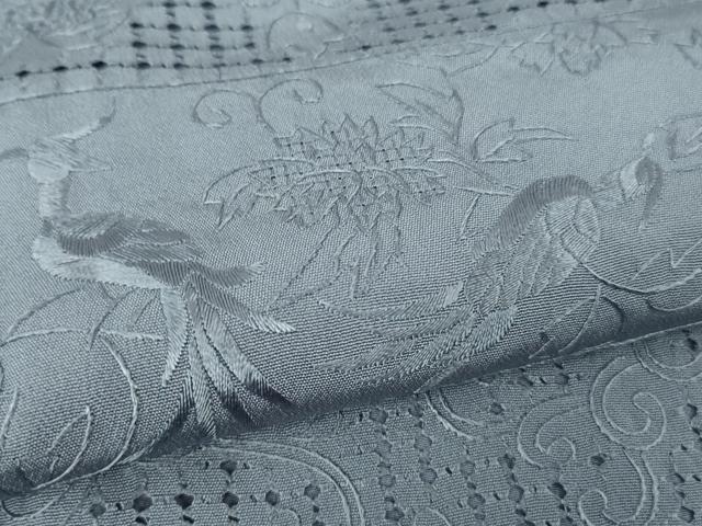 平和屋本店●極上　中国三大刺繍 スワトウ刺繍 汕頭刺繍 相良刺繍 総刺繍 訪問着　色無地　花鳥唐草　紅碧色　ロング丈　逸品　DZAB5615kh6