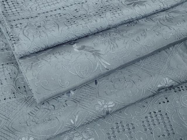 平和屋本店●極上　中国三大刺繍 スワトウ刺繍 汕頭刺繍 相良刺繍 総刺繍 訪問着　色無地　花鳥唐草　紅碧色　ロング丈　逸品　DZAB5615kh6