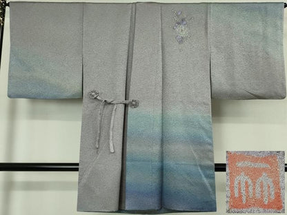 平和屋本店∞極上　久保田一竹　幻の辻が花　道中着　ロング丈　暈し染め　金通し地　逸品　DZAB5618kh6