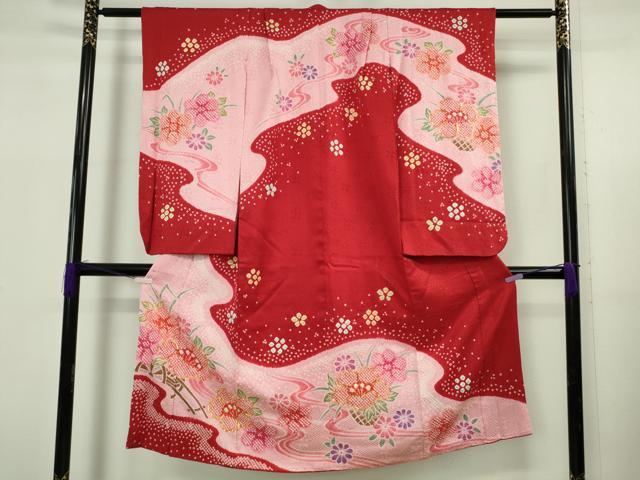 平和屋本店[]極上　七五三　女の子　7歳　祝着　駒刺繍　絞り　花車　逸品　DZAB5620kh6