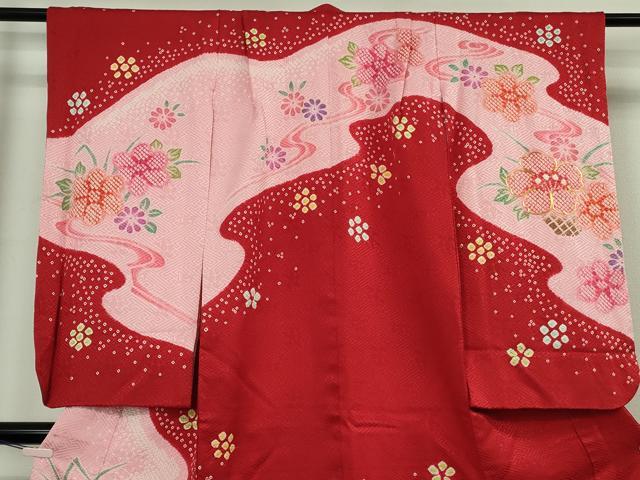 平和屋本店[]極上　七五三　女の子　7歳　祝着　駒刺繍　絞り　花車　逸品　DZAB5620kh6