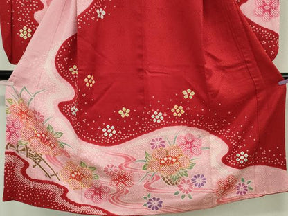 平和屋本店[]極上　七五三　女の子　7歳　祝着　駒刺繍　絞り　花車　逸品　DZAB5620kh6