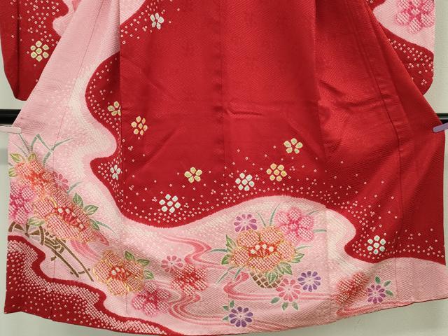 平和屋本店[]極上　七五三　女の子　7歳　祝着　駒刺繍　絞り　花車　逸品　DZAB5620kh6