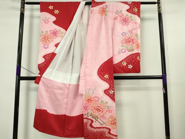 平和屋本店[]極上　七五三　女の子　7歳　祝着　駒刺繍　絞り　花車　逸品　DZAB5620kh6