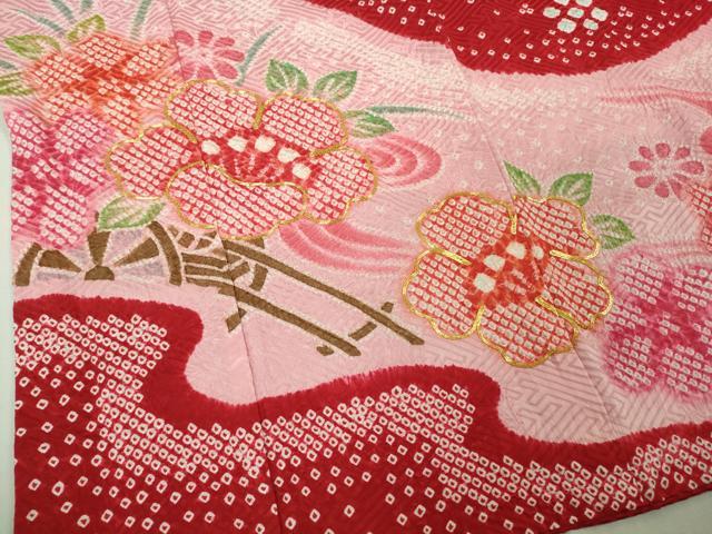 平和屋本店[]極上　七五三　女の子　7歳　祝着　駒刺繍　絞り　花車　逸品　DZAB5620kh6