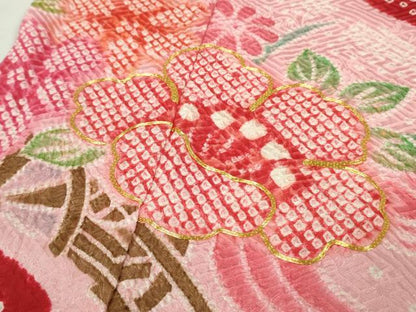 平和屋本店[]極上　七五三　女の子　7歳　祝着　駒刺繍　絞り　花車　逸品　DZAB5620kh6
