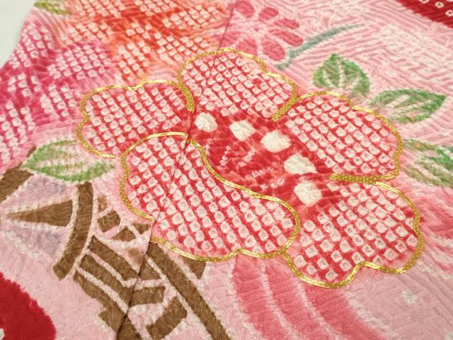 平和屋本店[]極上　七五三　女の子　7歳　祝着　駒刺繍　絞り　花車　逸品　DZAB5620kh6